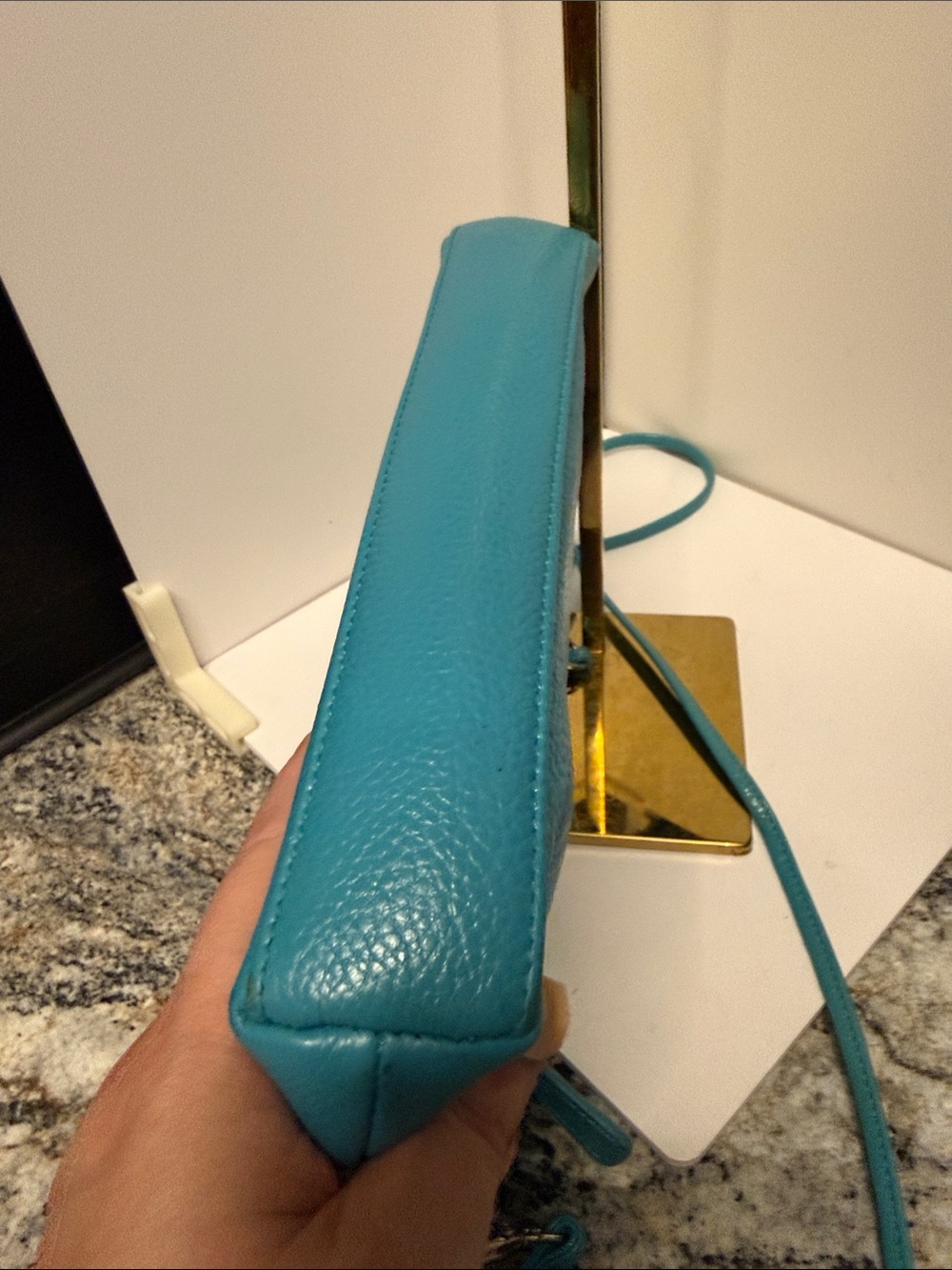Sharif Turquoise Crossbody Shoulder Bag - hair on - Picture 4 of 10